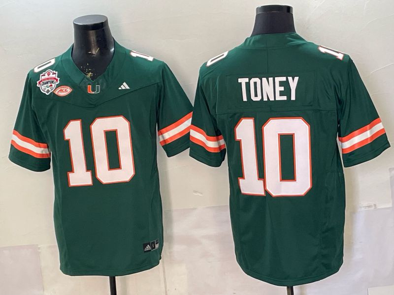 Men 2026 Miami Hurricanes #10 Toney Green 3th generations Limited NCAA Jersey 057->ncaa teams->NCAA Jersey